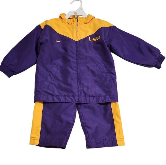 Nike Other - Nike LSU Windbreaker Jacket And Pants Purple & Yellow Kids 2T